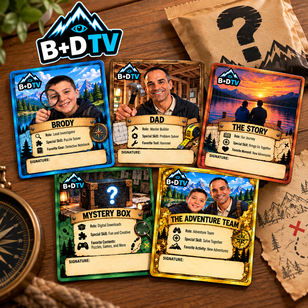 Brody+Daddy trading card pack